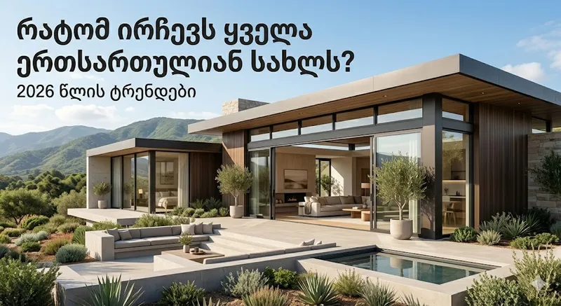 რატომ ირჩევს ყველა ერთსართულიან სახლს? 2026 წლის ტრენდები